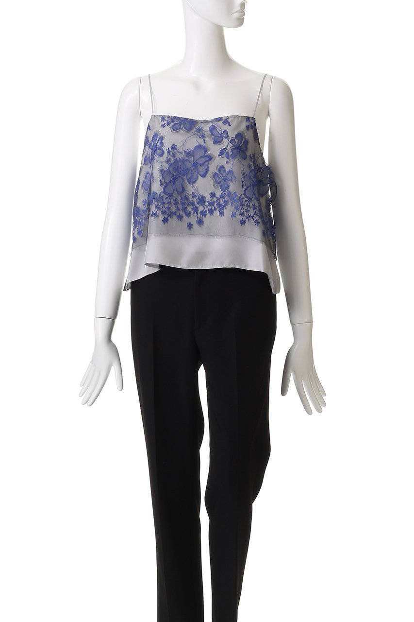 【エブール/ebure】のブルーフラワーレース キャミソール 人気、トレンドファッション・服の通販 founy(ファニー) 　ファッション　Fashion　レディースファッション　Fashion for Women　トップス・カットソー　Cut & Sew Tops　キャミソール&ノースリーブ　Camisoles & Sleeveless Tops　シャツ・ブラウス・オフィスカジュアル　Elegant Blouses & Button-Ups　おすすめ　Recommended / Our Picks　インナー　Innerwear　カットソー　Cut and Sewn Top　キャミソール　Camisole, Spaghetti Strap Top　シルク　Silk, 100% Silk　ジャケット　Jacket, Outerwear　ノースリーブ　Sleeveless, No-Sleeve　フランス　France, French　マニッシュ　Mannish, Boyish　レース　Lace, Lace Fabric　other-2|ID: prp329100004630053 ipo3291000000035723311