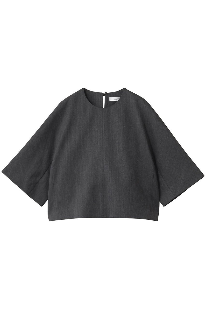 【エブール/ebure】の【8/8 0:00販売開始】ライトシャンブレーウール Tブラウス インテリア・キッズ・メンズ・レディースファッション・服の通販 founy(ファニー) 　ファッション　Fashion　レディースファッション　Fashion for Women　トップス・カットソー　Cut & Sew Tops　シャツ・ブラウス・オフィスカジュアル　Elegant Blouses & Button-Ups　2025年　2025　2025-2026秋冬・A/W　Autumn/Winter 2025–26 AW25–26　インナー　Innerwear　クラシカル　Classical, Vintage-Inspired　クロップド　Cropped, Short Length　シャンブレー　Chambray, Denim-Like Fabric　ショート　Short, Short Length　シンプル　Simple, Minimal　スリーブ　Sleeve, Long Sleeve / Short Sleeve　バランス　Balance, Style Balance　フォルム　Silhouette, Form　ボトム　Bottoms, Lower Wear　A/W・秋冬　Autumn/Winter　チャコールグレー|ID: prp329100004630054 ipo3291000000033298685
