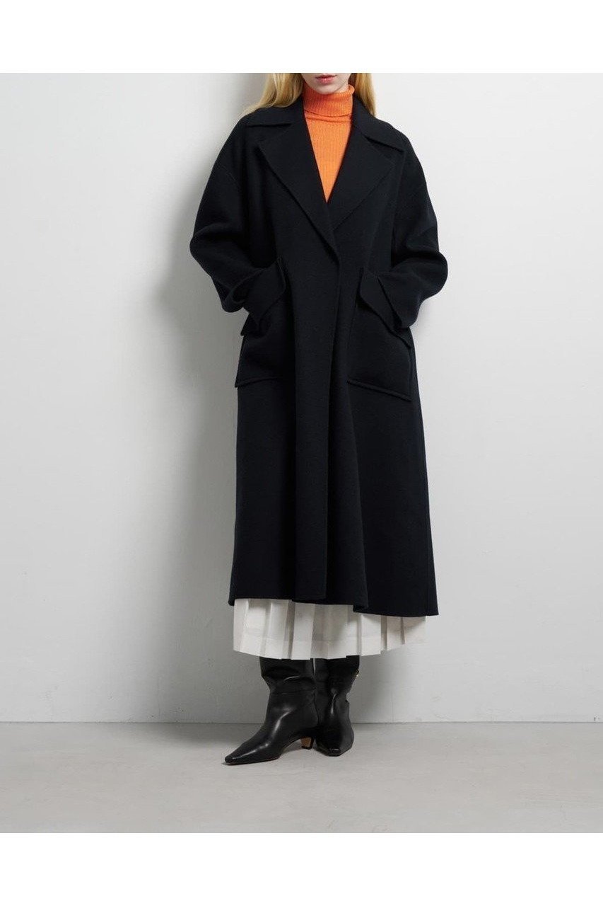 【ランバン オン ブルー/LANVIN en Bleu】のケープカラーカシミヤコート 人気、トレンドファッション・服の通販 founy(ファニー) 　ファッション　Fashion　レディースファッション　Fashion for Women　アウター　Coat / Outerwear Collection　コート・ロングコート・ピーコート　Long Coats, Peacoats & More　クラシカル　Classical, Vintage-Inspired　スーツ　Suit, Formalwear　ドレス　Dress, One-Piece　ファブリック　Fabric, Textile　フォーマル　Formal, Dressy　フレア　Flare, Flared　ロング　Long, Long-Length　冬　Winter / This Winter　新作・新入荷　New Arrivals / New In　軽量　Lightweight, Ultra Light　other-2|ID: prp329100004630056 ipo3291000000033298717