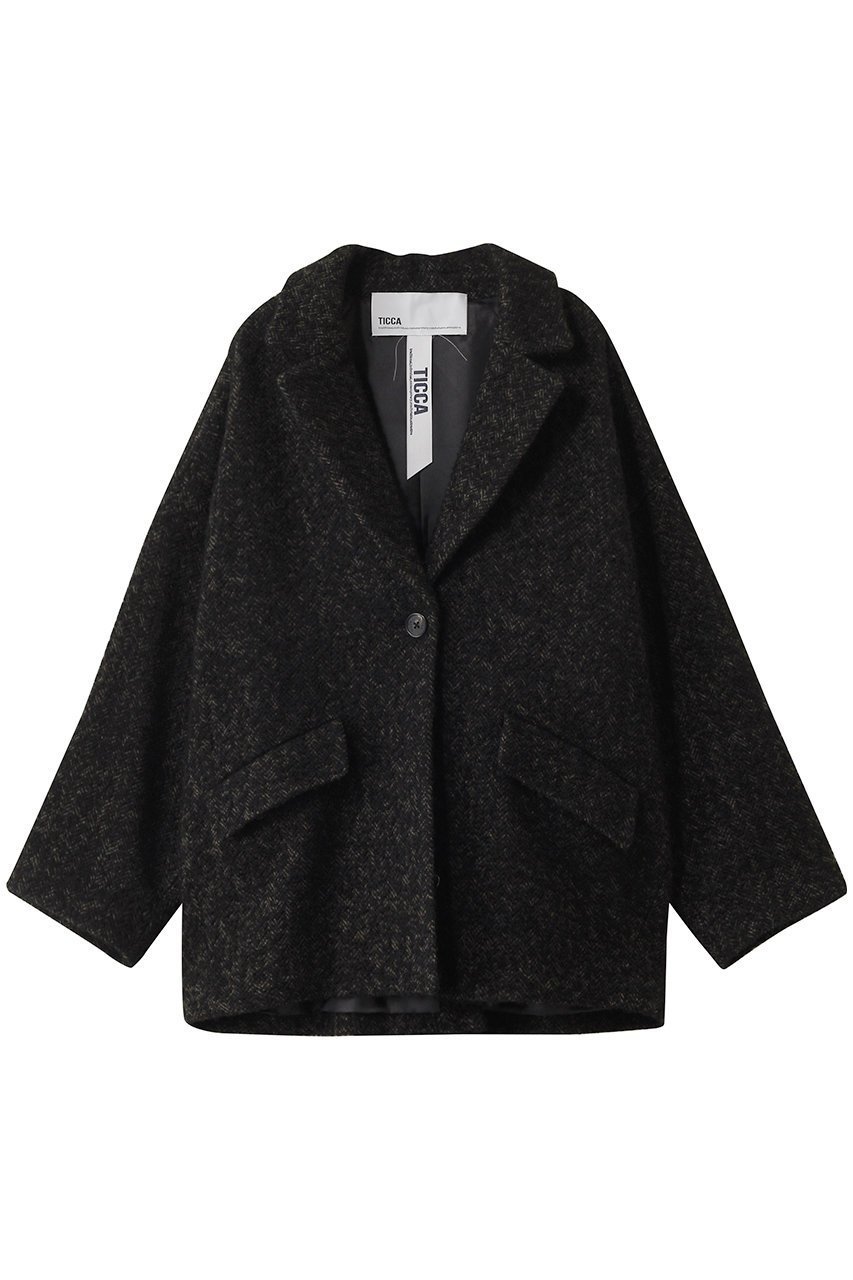 【ティッカ/TICCA】の【8/8 0:00販売開始】ミックスツイードジャケコート インテリア・キッズ・メンズ・レディースファッション・服の通販 founy(ファニー) 　ファッション　Fashion　レディースファッション　Fashion for Women　アウター　Coat / Outerwear Collection　コート・ロングコート・ピーコート　Long Coats, Peacoats & More　2025年　2025　2025-2026秋冬・A/W　Autumn/Winter 2025–26 AW25–26　カッティング　Cutting Detail　クラシカル　Classical, Vintage-Inspired　ショート　Short, Short Length　ツイード　Twill, Twill Weave　パターン　Pattern, Design Print　フォルム　Silhouette, Form　エレガント 上品　Elegant　A/W・秋冬　Autumn/Winter　ブラックミックス|ID: prp329100004630057 ipo3291000000033298725