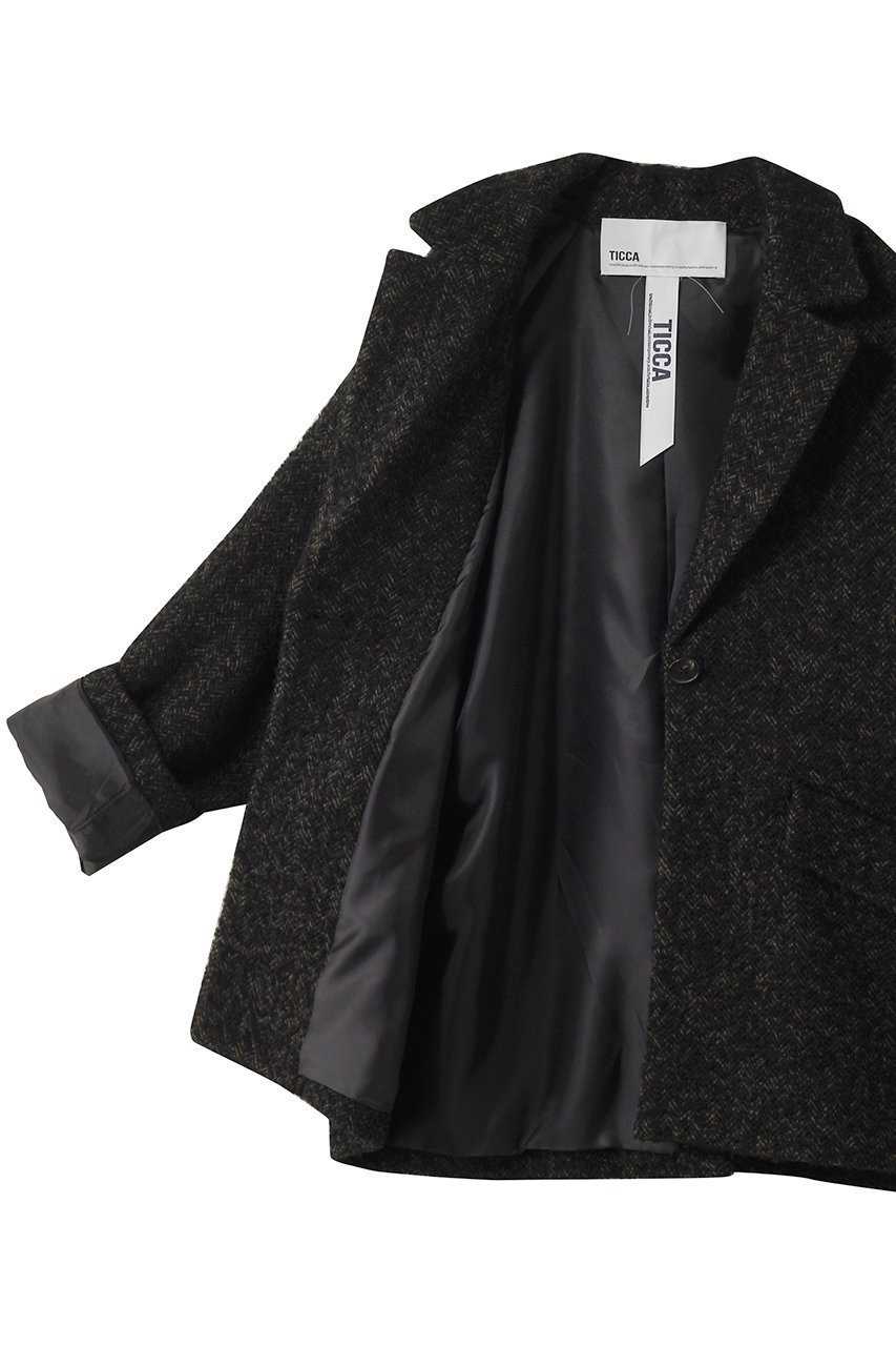 【ティッカ/TICCA】のミックスツイードジャケコート 人気、トレンドファッション・服の通販 founy(ファニー) 　ファッション　Fashion　レディースファッション　Fashion for Women　アウター　Coat / Outerwear Collection　コート・ロングコート・ピーコート　Long Coats, Peacoats & More　カッティング　Cutting Detail　クラシカル　Classical, Vintage-Inspired　ショート　Short, Short Length　ツイード　Twill, Twill Weave　パターン　Pattern, Design Print　フォルム　Silhouette, Form　エレガント 上品　Elegant　other-6|ID: prp329100004630057 ipo3291000000035723325