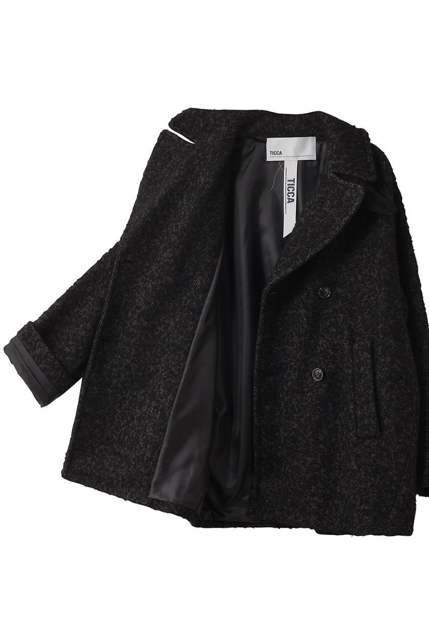 【ティッカ/TICCA】の【8/8 0:00販売開始】ミックスツイードピーコート 人気、トレンドファッション・服の通販 founy(ファニー) 　ファッション　Fashion　レディースファッション　Fashion for Women　アウター　Coat / Outerwear Collection　コート・ロングコート・ピーコート　Long Coats, Peacoats & More　2025年　2025　2025-2026秋冬・A/W　Autumn/Winter 2025–26 AW25–26　クラシカル　Classical, Vintage-Inspired　ショート　Short, Short Length　ツイード　Twill, Twill Weave　ハーフ　Half, Half-Length　バランス　Balance, Style Balance　ポケット　Pocket, Pocket Detail　エレガント 上品　Elegant　人気　Popular, Best Seller　A/W・秋冬　Autumn/Winter　other-6|ID: prp329100004630058 ipo3291000000033298738