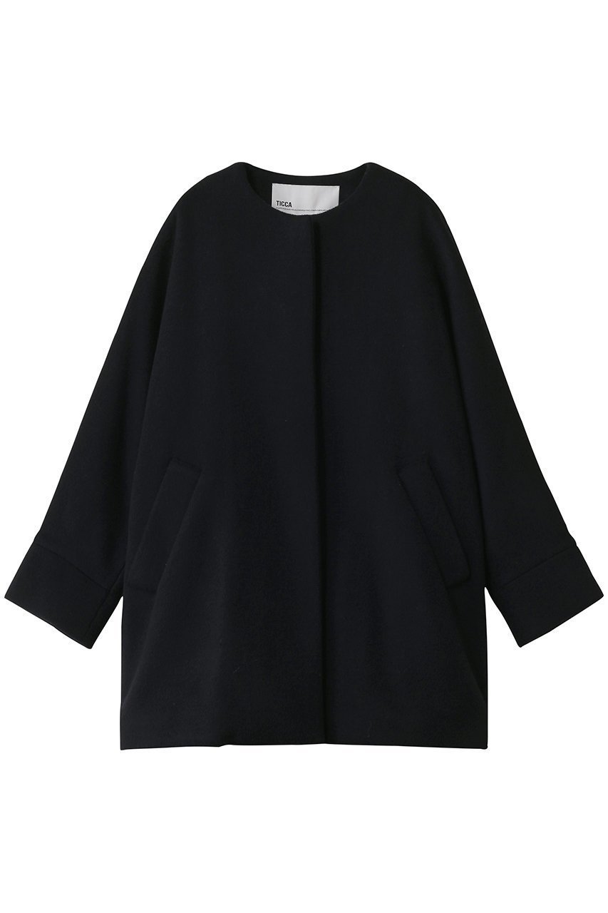 【ティッカ/TICCA】の【8/8 0:00販売開始】ノーカラーテントコート インテリア・キッズ・メンズ・レディースファッション・服の通販 founy(ファニー) 　ファッション　Fashion　レディースファッション　Fashion for Women　アウター　Coat / Outerwear Collection　コート・ロングコート・ピーコート　Long Coats, Peacoats & More　2025年　2025　2025-2026秋冬・A/W　Autumn/Winter 2025–26 AW25–26　ショート　Short, Short Length　バランス　Balance, Style Balance　A/W・秋冬　Autumn/Winter　ネイビー|ID: prp329100004630065 ipo3291000000033298809