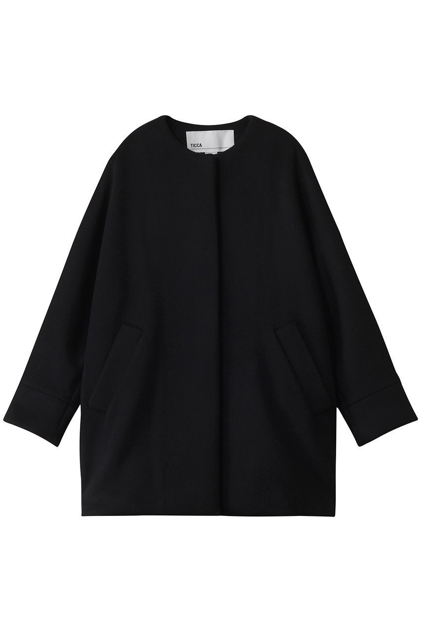 【ティッカ/TICCA】の【8/8 0:00販売開始】ノーカラーテントコート インテリア・キッズ・メンズ・レディースファッション・服の通販 founy(ファニー) 　ファッション　Fashion　レディースファッション　Fashion for Women　アウター　Coat / Outerwear Collection　コート・ロングコート・ピーコート　Long Coats, Peacoats & More　2025年　2025　2025-2026秋冬・A/W　Autumn/Winter 2025–26 AW25–26　ショート　Short, Short Length　バランス　Balance, Style Balance　A/W・秋冬　Autumn/Winter　ブラック|ID: prp329100004630065 ipo3291000000033298810