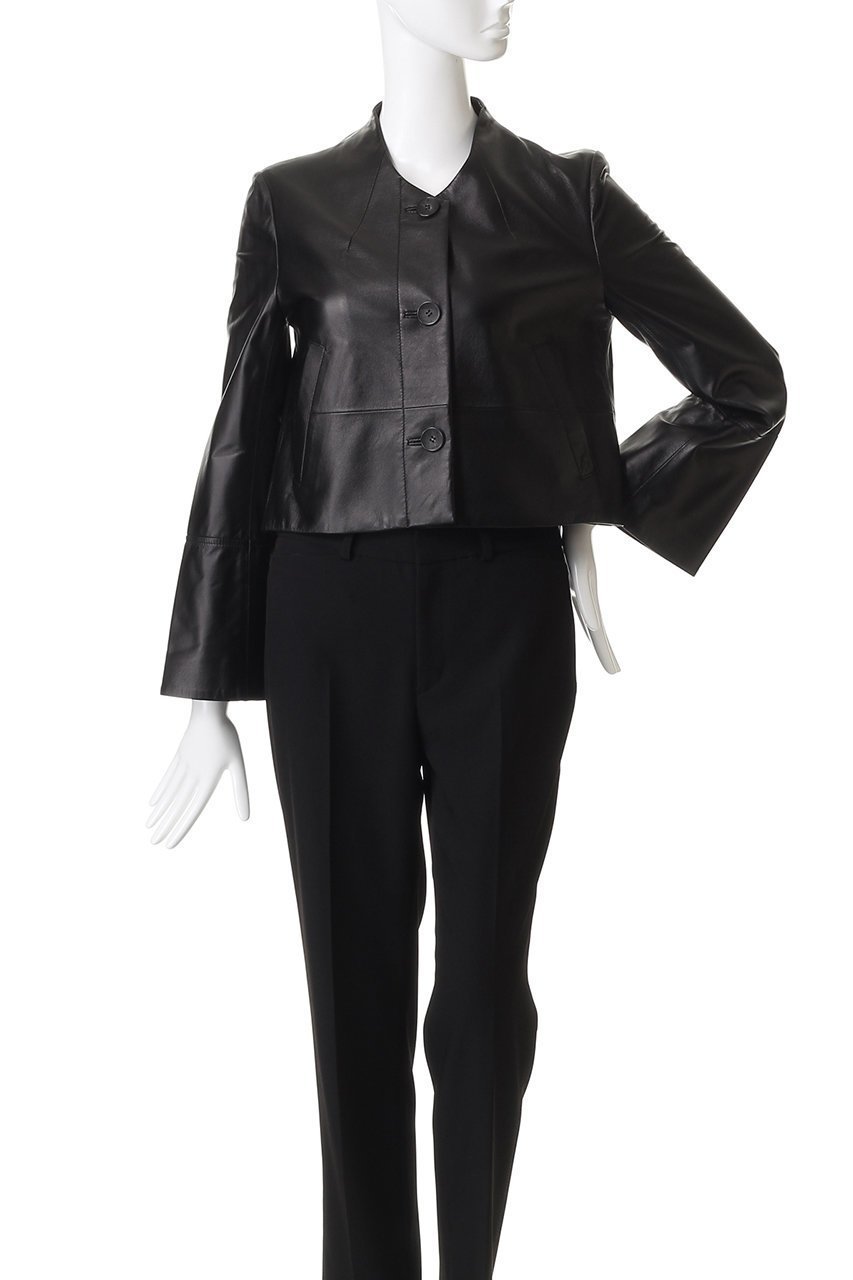 【ランバン オン ブルー/LANVIN en Bleu】のラムレザーショートジャケット 人気、トレンドファッション・服の通販 founy(ファニー)  ファッション Fashion レディースファッション Fashion for Women アウター Coat / Outerwear Collection レディースジャケット・軽アウター Jackets イタリア Italy インナー Innerwear コンパクト Compact, Small Size ジャケット Jacket, Outerwear バランス Balance, Style Balance ファブリック Fabric, Textile フレア Flare, Flared ボトム Bottoms, Lower Wear ボトルネック Bottle Neck, Mock Neck ラグジュアリー Luxury, Elegant ワイド Wide, Wide Fit other-5|ID: prp329100004630070 ipo3291000000034144288