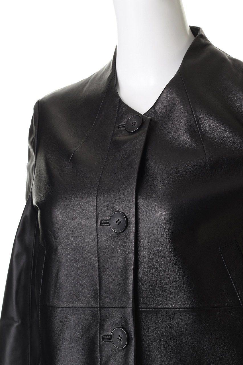 【ランバン オン ブルー/LANVIN en Bleu】のラムレザーショートジャケット 人気、トレンドファッション・服の通販 founy(ファニー)  ファッション Fashion レディースファッション Fashion for Women アウター Coat / Outerwear Collection レディースジャケット・軽アウター Jackets イタリア Italy インナー Innerwear コンパクト Compact, Small Size ジャケット Jacket, Outerwear バランス Balance, Style Balance ファブリック Fabric, Textile フレア Flare, Flared ボトム Bottoms, Lower Wear ボトルネック Bottle Neck, Mock Neck ラグジュアリー Luxury, Elegant ワイド Wide, Wide Fit other-8|ID: prp329100004630070 ipo3291000000034144291