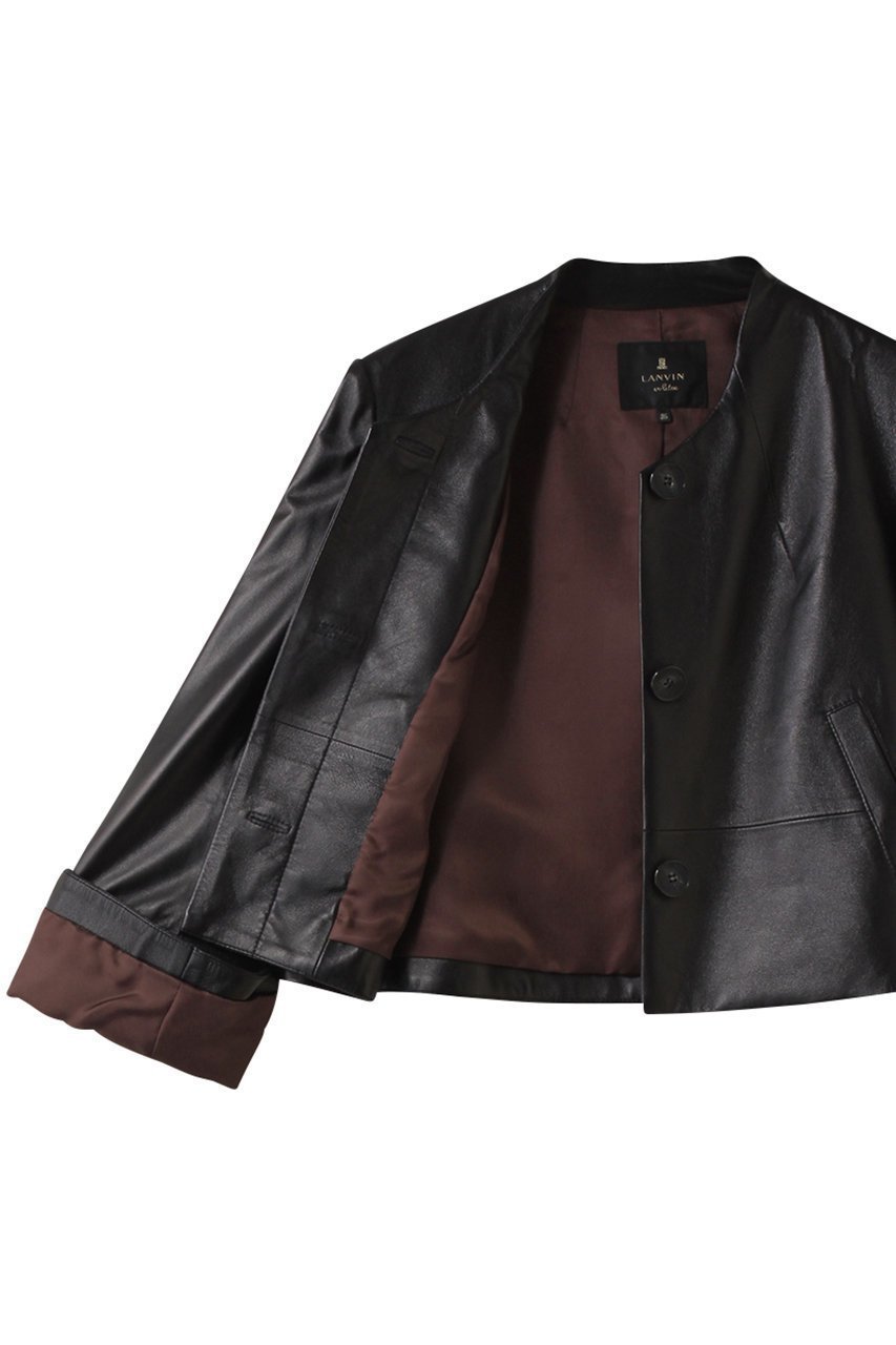 【ランバン オン ブルー/LANVIN en Bleu】のラムレザーショートジャケット 人気、トレンドファッション・服の通販 founy(ファニー) 　ファッション　Fashion　レディースファッション　Fashion for Women　アウター　Coat / Outerwear Collection　レディースジャケット・軽アウター　Jackets　イタリア　Italy　インナー　Innerwear　コンパクト　Compact, Small Size　ジャケット　Jacket, Outerwear　バランス　Balance, Style Balance　ファブリック　Fabric, Textile　フレア　Flare, Flared　ボトム　Bottoms, Lower Wear　ボトルネック　Bottle Neck, Mock Neck　ラグジュアリー　Luxury, Elegant　ワイド　Wide, Wide Fit　other-6|ID: prp329100004630070 ipo3291000000036063686