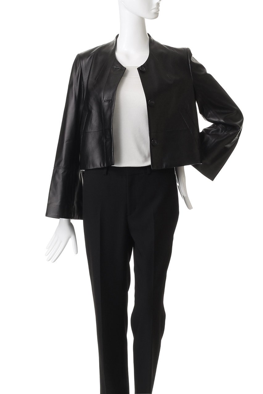 【ランバン オン ブルー/LANVIN en Bleu】のラムレザーショートジャケット 人気、トレンドファッション・服の通販 founy(ファニー) 　ファッション　Fashion　レディースファッション　Fashion for Women　アウター　Coat / Outerwear Collection　レディースジャケット・軽アウター　Jackets　イタリア　Italy　インナー　Innerwear　コンパクト　Compact, Small Size　ジャケット　Jacket, Outerwear　バランス　Balance, Style Balance　ファブリック　Fabric, Textile　フレア　Flare, Flared　ボトム　Bottoms, Lower Wear　ボトルネック　Bottle Neck, Mock Neck　ラグジュアリー　Luxury, Elegant　ワイド　Wide, Wide Fit　other-7|ID: prp329100004630070 ipo3291000000036063688