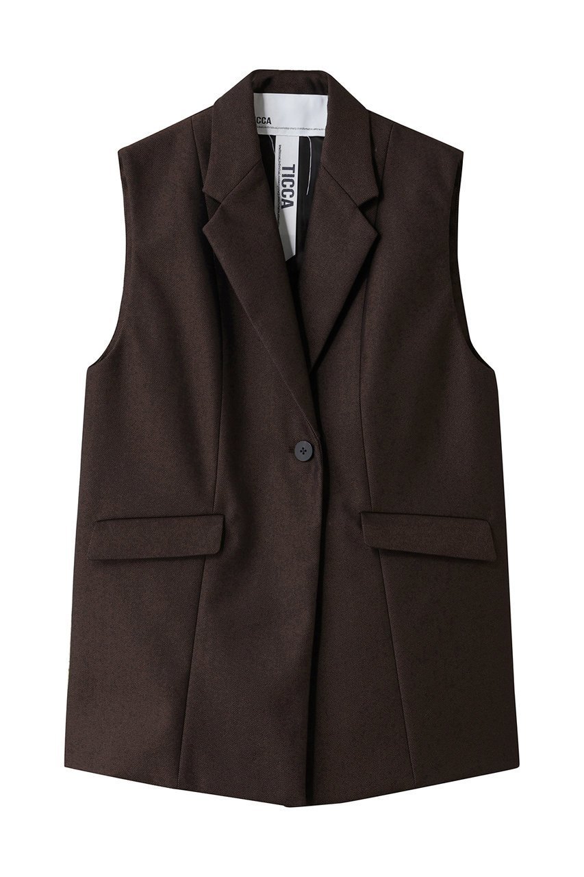 【ティッカ/TICCA】のウールベスト インテリア・キッズ・メンズ・レディースファッション・服の通販 founy(ファウニー) 　ファッション　Fashion　レディースファッション　Fashion for Women　アウター　Coat / Outerwear Collection　レディースジャケット・軽アウター　Jackets　クール　Cool, Chic　ジャケット　Jacket, Outerwear　バランス　Balance, Style Balance　ベスト　Vest, Waistcoat　ヴィンテージ　Vintage Style　ブラウン|ID: prp329100004630072 ipo3291000000036799576