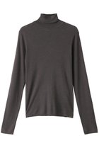 【エイトン/ATON】のTENCEL SILK サーキュラー リブ タートルネック セーター チャコールグレー|ID:prp329100004630085