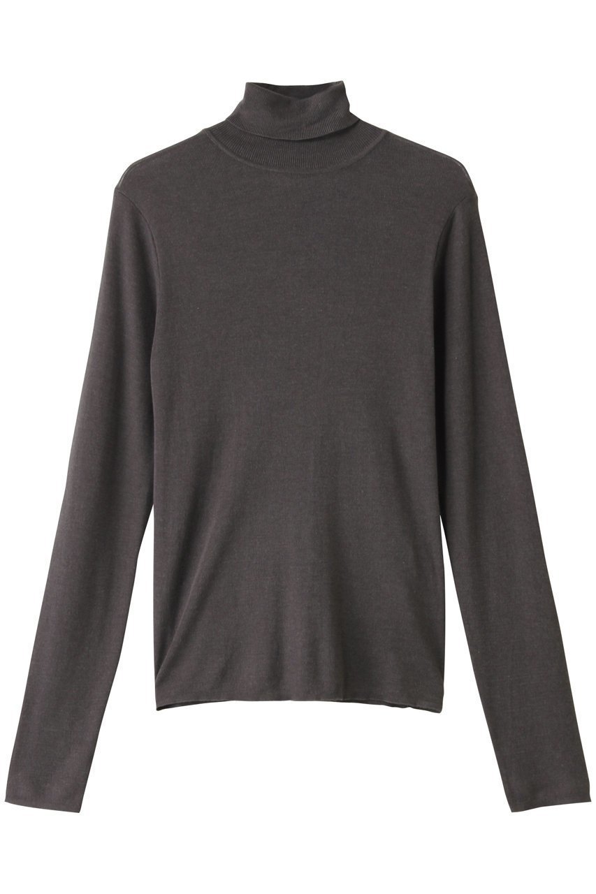 【エイトン/ATON】のTENCEL SILK サーキュラー リブ タートルネック セーター インテリア・キッズ・メンズ・レディースファッション・服の通販 founy(ファニー) 　ファッション　Fashion　レディースファッション　Fashion for Women　トップス・カットソー　Cut & Sew Tops　ニット　Knit Tops & Sweaters　カジュアルプルオーバー・ニットトップス　Pullovers & Knit Tops / Casual Pullovers　タートルネック・ハイネックトップス　Turtlenecks & High-Neck Tops　2025年　2025　2025-2026秋冬・A/W　Autumn/Winter 2025–26 AW25–26　インナー　Innerwear　シルク　Silk, 100% Silk　セーター　Sweater, Knitwear　タートルネック　Turtleneck, High Neck　ボトム　Bottoms, Lower Wear　A/W・秋冬　Autumn/Winter　チャコールグレー|ID: prp329100004630085 ipo3291000000033298977