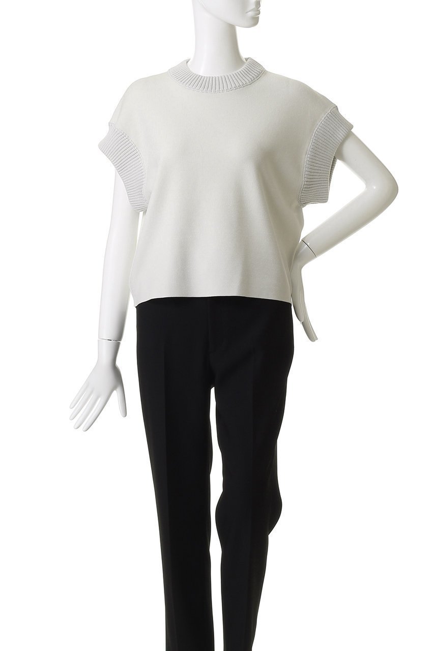 【ベイジ,/BEIGE,】のLAURA(ロラ)/ドライタッチ異素材リブニット 人気、トレンドファッション・服の通販 founy(ファニー) 　ファッション　Fashion　レディースファッション　Fashion for Women　トップス・カットソー　Cut & Sew Tops　ニット　Knit Tops & Sweaters　カジュアルプルオーバー・ニットトップス　Pullovers & Knit Tops / Casual Pullovers　おすすめ　Recommended / Our Picks　ストレッチ　Stretch, Stretchy Fabric　フレア　Flare, Flared　リブニット　Rib Knit, Ribbed Knit　ワイド　Wide, Wide Fit　エレガント 上品　Elegant　半袖　Short Sleeve, Half Sleeve　other-2|ID: prp329100004630086 ipo3291000000035827548