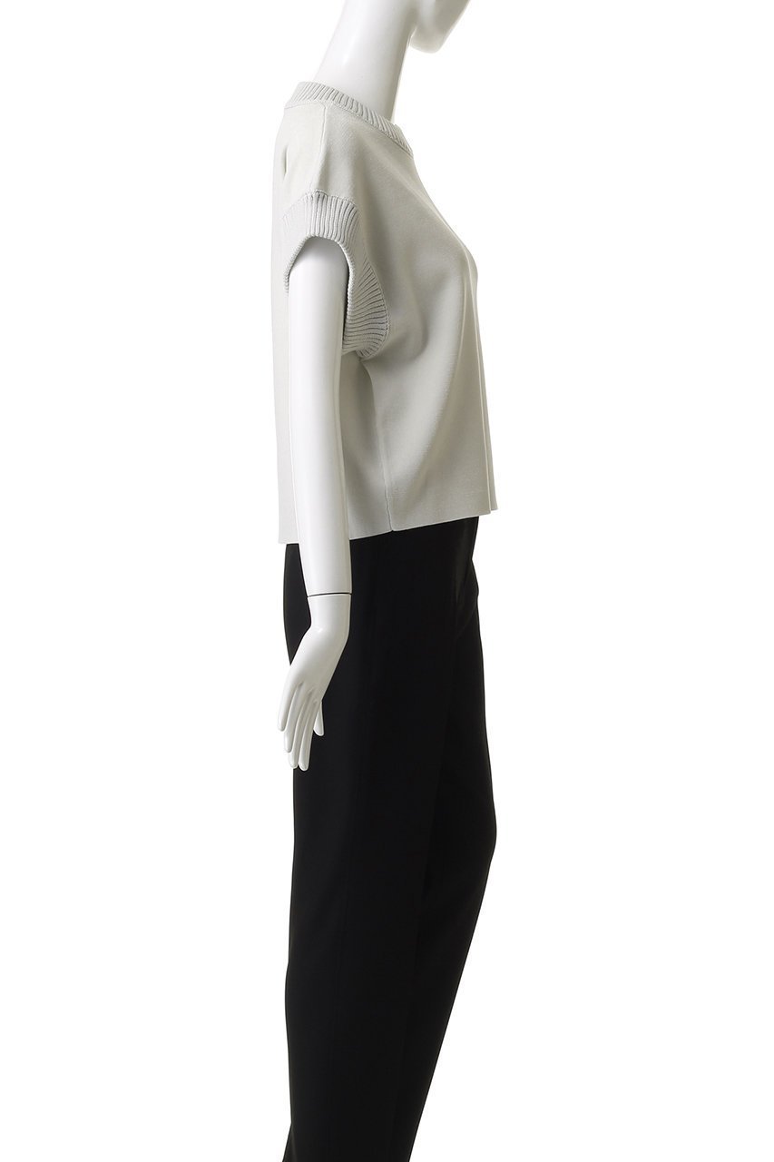 【ベイジ,/BEIGE,】のLAURA(ロラ)/ドライタッチ異素材リブニット 人気、トレンドファッション・服の通販 founy(ファニー) 　ファッション　Fashion　レディースファッション　Fashion for Women　トップス・カットソー　Cut & Sew Tops　ニット　Knit Tops & Sweaters　カジュアルプルオーバー・ニットトップス　Pullovers & Knit Tops / Casual Pullovers　おすすめ　Recommended / Our Picks　ストレッチ　Stretch, Stretchy Fabric　フレア　Flare, Flared　リブニット　Rib Knit, Ribbed Knit　ワイド　Wide, Wide Fit　エレガント 上品　Elegant　半袖　Short Sleeve, Half Sleeve　other-3|ID: prp329100004630086 ipo3291000000035827551