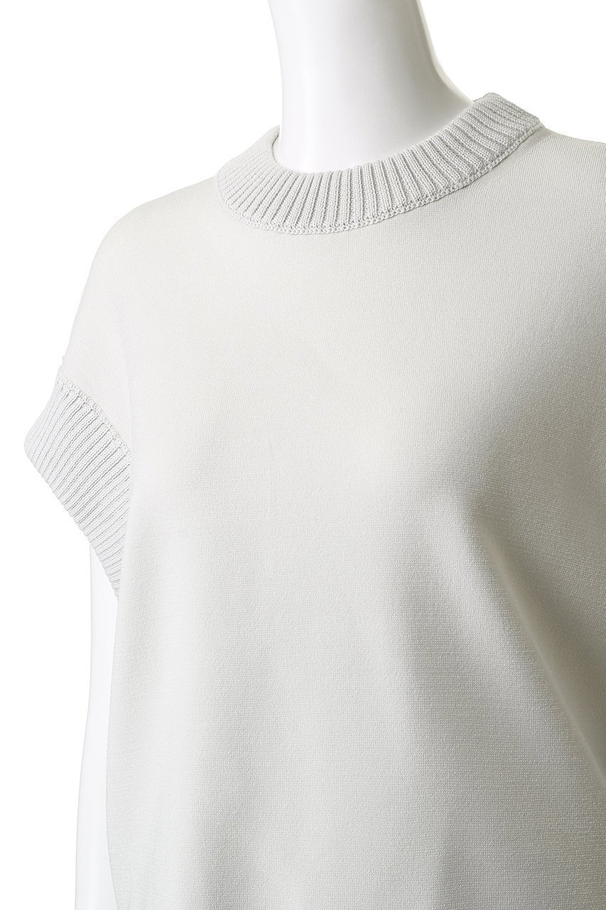 【ベイジ,/BEIGE,】のLAURA(ロラ)/ドライタッチ異素材リブニット 人気、トレンドファッション・服の通販 founy(ファニー) 　ファッション　Fashion　レディースファッション　Fashion for Women　トップス・カットソー　Cut & Sew Tops　ニット　Knit Tops & Sweaters　カジュアルプルオーバー・ニットトップス　Pullovers & Knit Tops / Casual Pullovers　おすすめ　Recommended / Our Picks　ストレッチ　Stretch, Stretchy Fabric　フレア　Flare, Flared　リブニット　Rib Knit, Ribbed Knit　ワイド　Wide, Wide Fit　エレガント 上品　Elegant　半袖　Short Sleeve, Half Sleeve　other-5|ID: prp329100004630086 ipo3291000000035827556