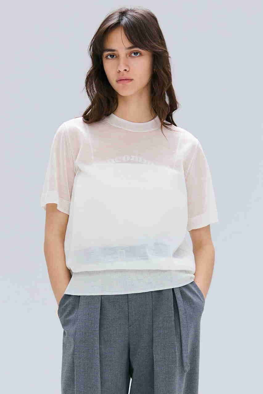 【ベイジ,/BEIGE,】のCADDO(キャドー)/シアーウールメッセージロゴTニット 人気、トレンドファッション・服の通販 founy(ファニー) 　ファッション　Fashion　レディースファッション　Fashion for Women　トップス・カットソー　Cut & Sew Tops　ニット　Knit Tops & Sweaters　カジュアルプルオーバー・ニットトップス　Pullovers & Knit Tops / Casual Pullovers　シアー　Sheer, See-Through　フロント　Front, Front Design　other-7|ID: prp329100004630087 ipo3291000000035688024