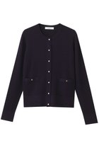 【エブール/ebure】のウールシアーRIBニット クルーネックカーディガン パープル|ID:prp329100004630089