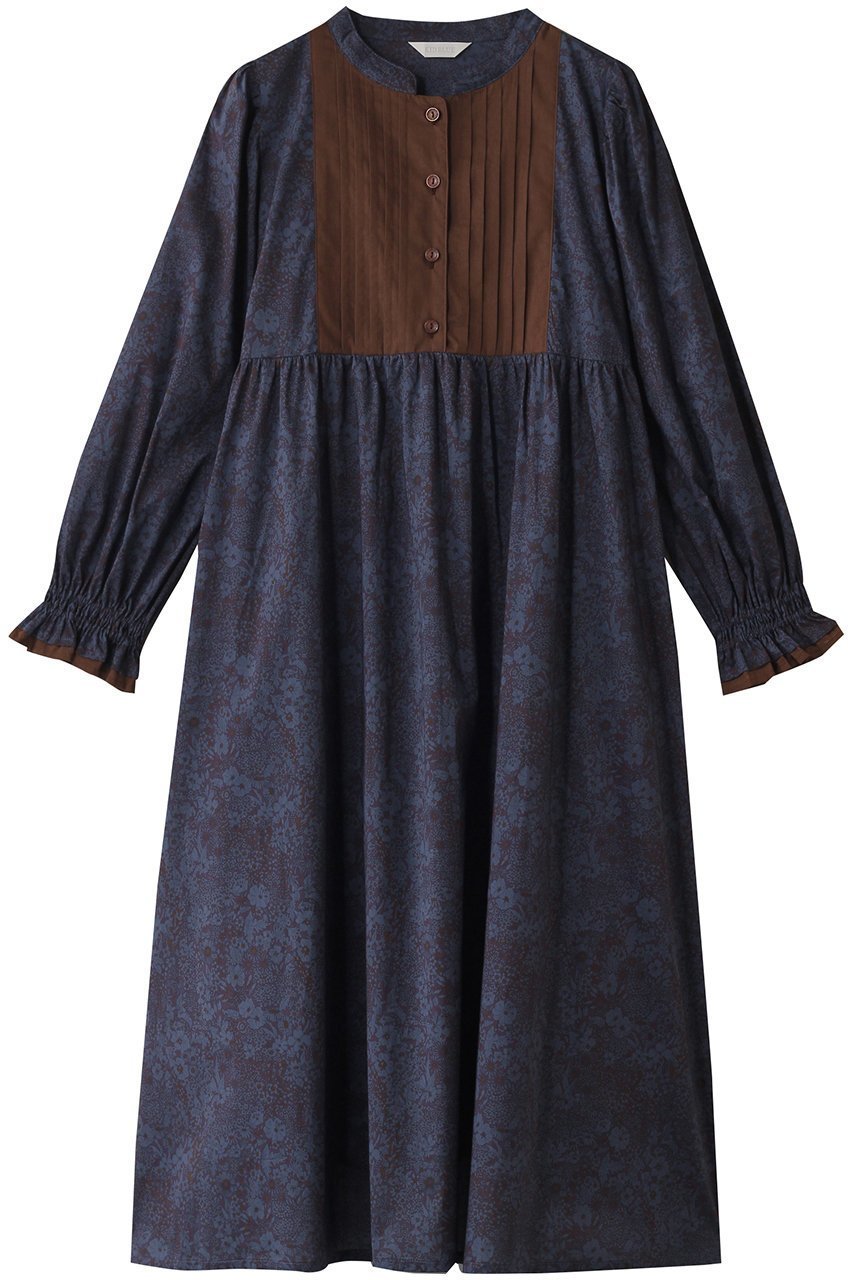 【キッドブルー/KID BLUE】の25AW LIBERTYプリントワンピース 人気、トレンドファッション・服の通販 founy(ファニー) 　ファッション　Fashion　レディースファッション　Fashion for Women　ワンピース　Dresses　2025年　2025　2025-2026秋冬・A/W　Autumn/Winter 2025–26 AW25–26　ギャザー　Gathered, Ruffled　パジャマ　Pajamas, Sleepwear　フロント　Front, Front Design　プリント　Print, Printed Pattern　リラックス　Relax, Relaxed Fit　エレガント 上品　Elegant　新作・新入荷　New Arrivals / New In　無地　Plain, Solid Color　 other-1|ID: prp329100004630104 ipo3291000000033299129