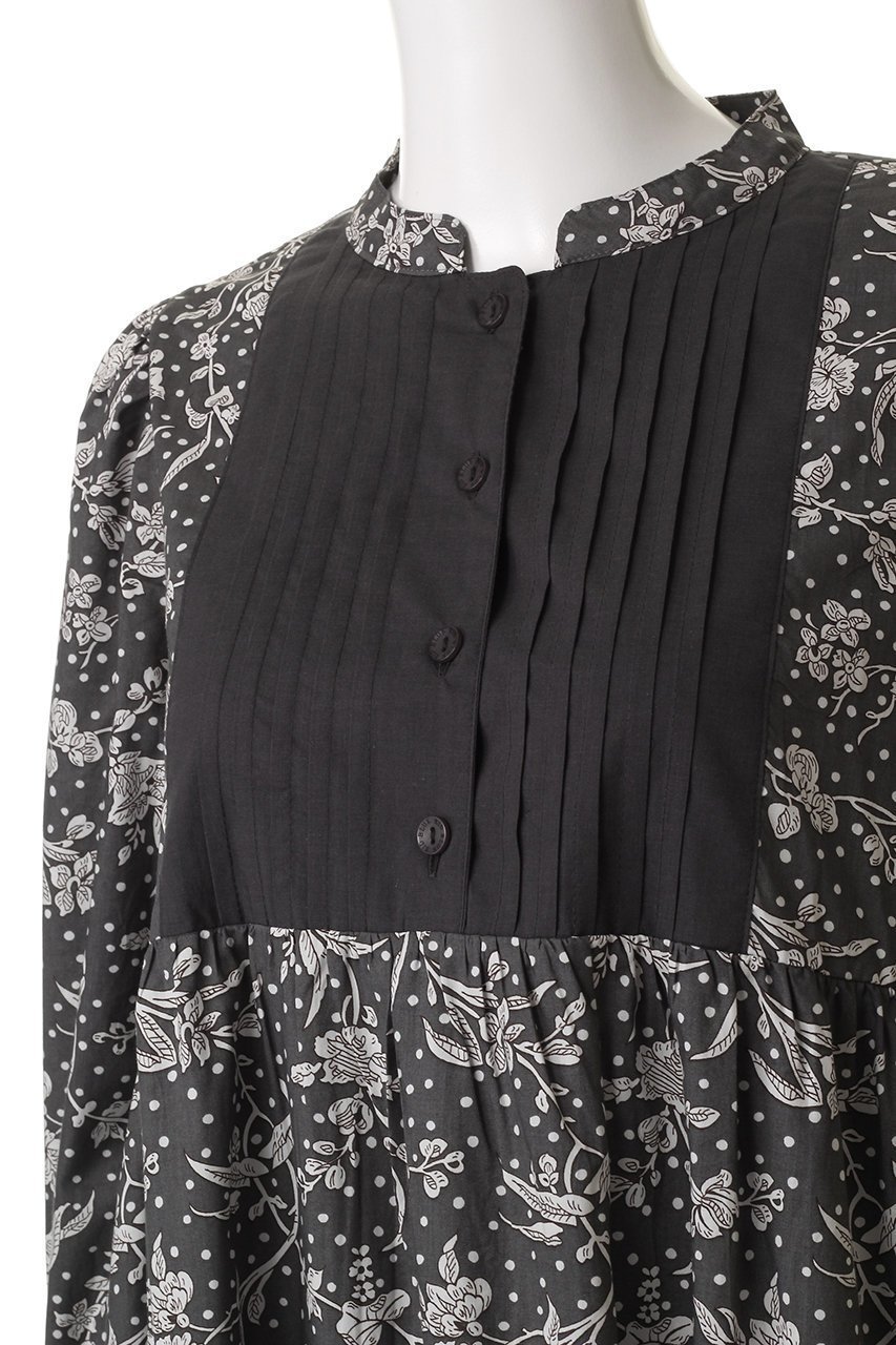 【キッドブルー/KID BLUE / GOODS】の25AW LIBERTYプリントワンピース 人気、トレンドファッション・服の通販 founy(ファニー) 　2025年　2025　2025-2026秋冬・A/W　Autumn/Winter 2025–26 AW25–26　ギャザー　Gathered, Ruffled　パジャマ　Pajamas, Sleepwear　フロント　Front, Front Design　プリント　Print, Printed Pattern　リラックス　Relax, Relaxed Fit　エレガント 上品　Elegant　無地　Plain, Solid Color　other-5|ID: prp329100004630104 ipo3291000000033562640