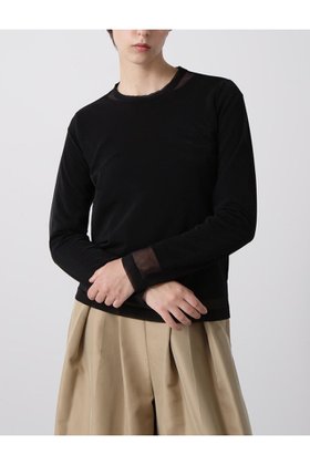 【ヒューエルミュージアム/hueLe Museum】の【hLM】シアーレイヤードTシャツ 人気、トレンドファッション・服の通販 founy(ファニー) ファッション Fashion レディースファッション Fashion for Women トップス・カットソー Cut & Sew Tops シャツ・ブラウス・オフィスカジュアル Elegant Blouses & Button-Ups ロングTシャツ・Tシャツ Longline T-Shirts & Tees カットソー・ベーシックTシャツ Cut-and-Sewn Tops / Stretch Tees & Basics インナー Innerwear シアー Sheer, See-Through ジャケット Jacket, Outerwear スリーブ Sleeve, Long Sleeve / Short Sleeve ロング Long, Long-Length |ID:prp329100004630123