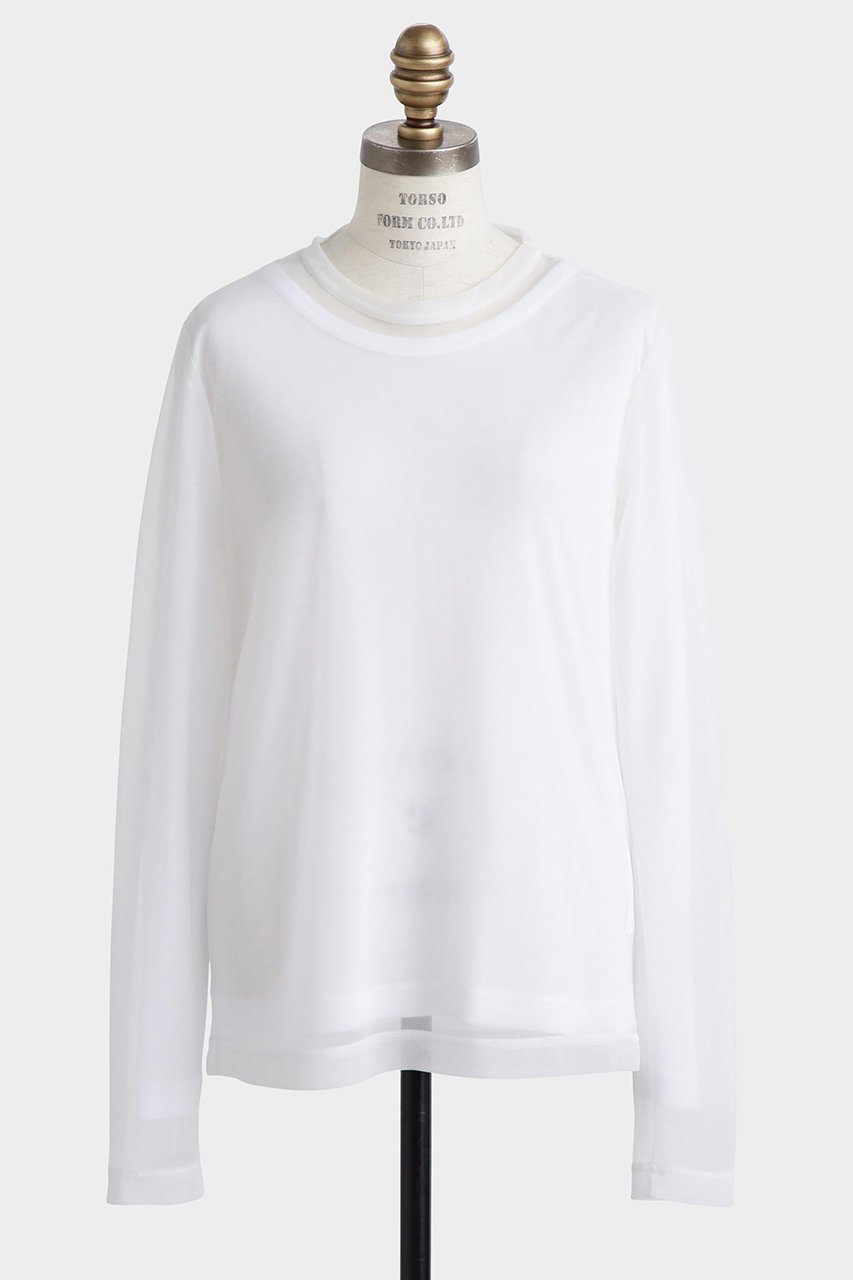 【ヒューエルミュージアム/hueLe Museum】の【hLM】シアーレイヤードTシャツ 人気、トレンドファッション・服の通販 founy(ファニー) ファッション Fashion レディースファッション Fashion for Women トップス・カットソー Cut & Sew Tops シャツ・ブラウス・オフィスカジュアル Elegant Blouses & Button-Ups ロングTシャツ・Tシャツ Longline T-Shirts & Tees カットソー・ベーシックTシャツ Cut-and-Sewn Tops / Stretch Tees & Basics インナー Innerwear シアー Sheer, See-Through ジャケット Jacket, Outerwear スリーブ Sleeve, Long Sleeve / Short Sleeve ロング Long, Long-Length other-2|ID: prp329100004630123 ipo3291000000035452006