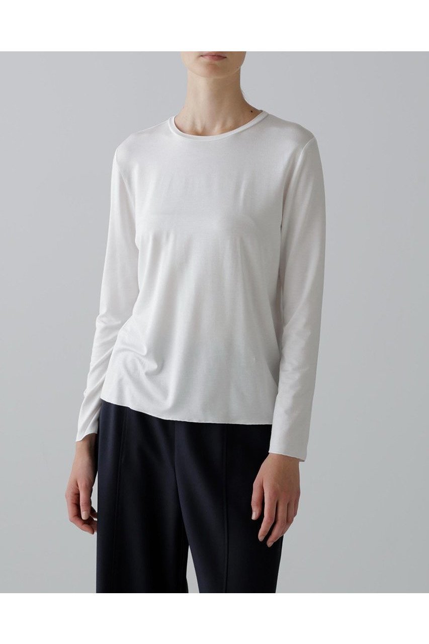 【アドーア/ADORE】のモイストジャージーカットソー 人気、トレンドファッション・服の通販 founy(ファニー) 　ファッション　Fashion　レディースファッション　Fashion for Women　トップス・カットソー　Cut & Sew Tops　シャツ・ブラウス・オフィスカジュアル　Elegant Blouses & Button-Ups　ロングTシャツ・Tシャツ　Longline T-Shirts & Tees　カットソー・ベーシックTシャツ　Cut-and-Sewn Tops / Stretch Tees & Basics　なめらか　Smooth, Silky Texture　スリーブ　Sleeve, Long Sleeve / Short Sleeve　ロング　Long, Long-Length　other-2|ID: prp329100004630125 ipo3291000000033299387