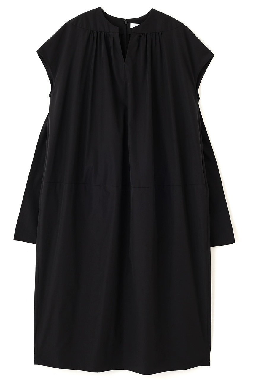 【アドーア/ADORE】のシルキークリスピークロスワンピース インテリア・キッズ・メンズ・レディースファッション・服の通販 founy(ファニー) 　ファッション　Fashion　レディースファッション　Fashion for Women　ワンピース　Dresses　チュニック　Tunic Tops & Dresses　タフタ　Taffeta, Structured Fabric　チュニック　Tunic, Long Top　ミックス　Mix, Mixed Style　ヨーク　Yoke, Yoke Design　ブラック|ID: prp329100004630130 ipo3291000000033299437