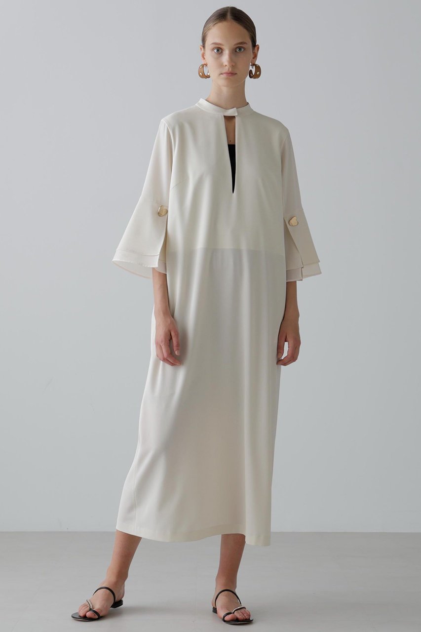 【アドーア/ADORE】のシックアンドシンカチオンツイルワンピース 人気、トレンドファッション・服の通販 founy(ファニー) 　ファッション　Fashion　レディースファッション　Fashion for Women　ワンピース　Dresses　チュニック　Tunic Tops & Dresses　おすすめ　Recommended / Our Picks　シアー　Sheer, See-Through　ストレッチ　Stretch, Stretchy Fabric　スリーブ　Sleeve, Long Sleeve / Short Sleeve　チュニック　Tunic, Long Top　ロング　Long, Long-Length　other-2|ID: prp329100004630131 ipo3291000000035452625