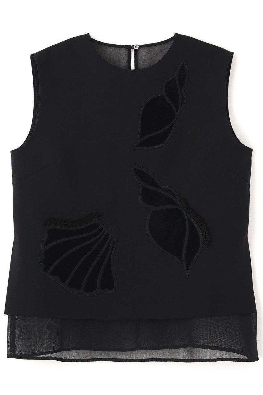 【アドーア/ADORE】のシークリーチャーズブラウス インテリア・キッズ・メンズ・レディースファッション・服の通販 founy(ファニー) 　ファッション　Fashion　レディースファッション　Fashion for Women　トップス・カットソー　Cut & Sew Tops　キャミソール&ノースリーブ　Camisoles & Sleeveless Tops　シャツ・ブラウス・オフィスカジュアル　Elegant Blouses & Button-Ups　おすすめ　Recommended / Our Picks　シアー　Sheer, See-Through　セットアップ　Set-Up, Coordinated Outfit　ノースリーブ　Sleeveless, No-Sleeve　ベルベット　Velvet, Velvety　ミックス　Mix, Mixed Style　モチーフ　Motif, Design Theme　新作・新入荷　New Arrivals / New In　ブラック|ID: prp329100004630137 ipo3291000000033299499