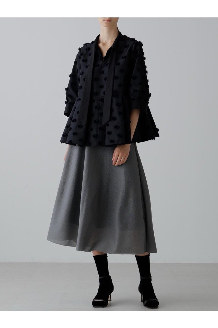 【アドーア/ADORE】のラビットテールジャガードブラウス 人気、トレンドファッション・服の通販 founy(ファニー) 　ファッション　Fashion　レディースファッション　Fashion for Women　トップス・カットソー　Cut & Sew Tops　シャツ・ブラウス・オフィスカジュアル　Elegant Blouses & Button-Ups　シャンブレー　Chambray, Denim-Like Fabric　ショート　Short, Short Length　ジャカード／ジャガード　Jacquard, Woven Pattern　スリーブ　Sleeve, Long Sleeve / Short Sleeve　タフタ　Taffeta, Structured Fabric　フェミニン　Feminine, Girly　ペプラム　Peplum, Flared Hem　モチーフ　Motif, Design Theme　新作・新入荷　New Arrivals / New In　other-4|ID: prp329100004630138 ipo3291000000033299511