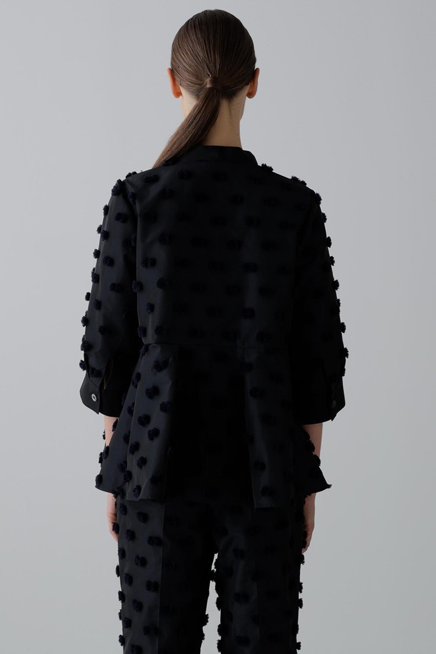 【アドーア/ADORE】のラビットテールジャガードブラウス 人気、トレンドファッション・服の通販 founy(ファニー) 　ファッション　Fashion　レディースファッション　Fashion for Women　トップス・カットソー　Cut & Sew Tops　シャツ・ブラウス・オフィスカジュアル　Elegant Blouses & Button-Ups　シャンブレー　Chambray, Denim-Like Fabric　ショート　Short, Short Length　ジャカード／ジャガード　Jacquard, Woven Pattern　スリーブ　Sleeve, Long Sleeve / Short Sleeve　タフタ　Taffeta, Structured Fabric　フェミニン　Feminine, Girly　ペプラム　Peplum, Flared Hem　モチーフ　Motif, Design Theme　新作・新入荷　New Arrivals / New In　other-6|ID: prp329100004630138 ipo3291000000033299513