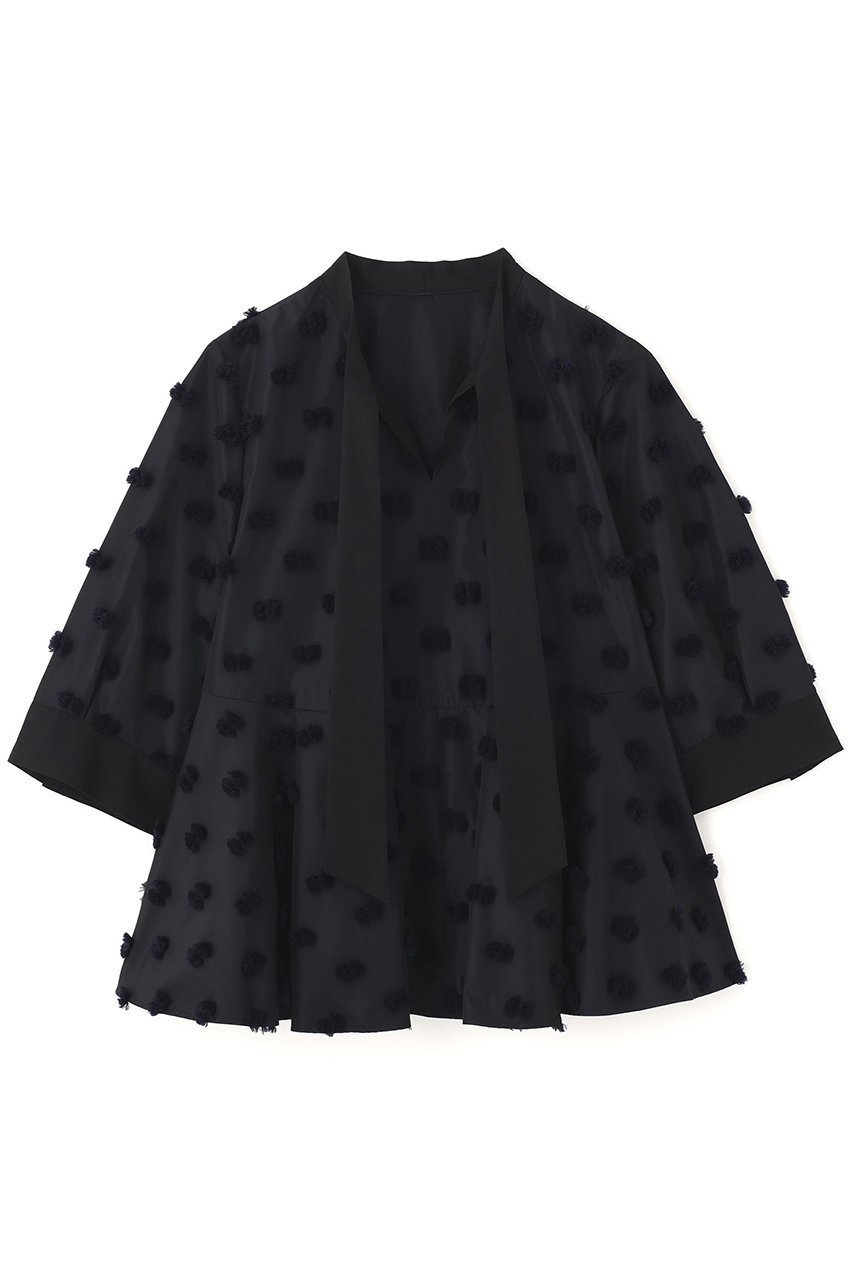 【アドーア/ADORE】のラビットテールジャガードブラウス 人気、トレンドファッション・服の通販 founy(ファニー) 　ファッション　Fashion　レディースファッション　Fashion for Women　トップス・カットソー　Cut & Sew Tops　シャツ・ブラウス・オフィスカジュアル　Elegant Blouses & Button-Ups　シャンブレー　Chambray, Denim-Like Fabric　ショート　Short, Short Length　ジャカード／ジャガード　Jacquard, Woven Pattern　スリーブ　Sleeve, Long Sleeve / Short Sleeve　タフタ　Taffeta, Structured Fabric　フェミニン　Feminine, Girly　ペプラム　Peplum, Flared Hem　モチーフ　Motif, Design Theme　 other-1|ID: prp329100004630138 ipo3291000000035753158