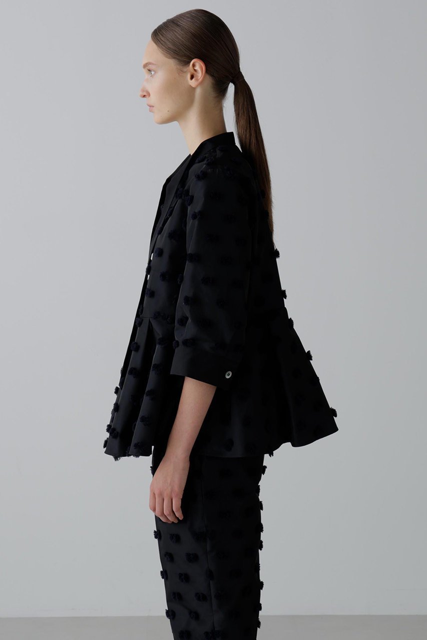 【アドーア/ADORE】のラビットテールジャガードブラウス 人気、トレンドファッション・服の通販 founy(ファニー) 　ファッション　Fashion　レディースファッション　Fashion for Women　トップス・カットソー　Cut & Sew Tops　シャツ・ブラウス・オフィスカジュアル　Elegant Blouses & Button-Ups　シャンブレー　Chambray, Denim-Like Fabric　ショート　Short, Short Length　ジャカード／ジャガード　Jacquard, Woven Pattern　スリーブ　Sleeve, Long Sleeve / Short Sleeve　タフタ　Taffeta, Structured Fabric　フェミニン　Feminine, Girly　ペプラム　Peplum, Flared Hem　モチーフ　Motif, Design Theme　other-5|ID: prp329100004630138 ipo3291000000035753163