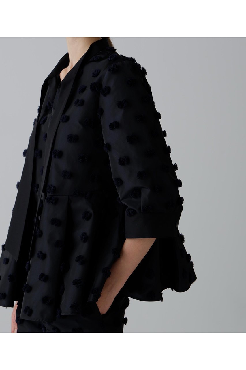 【アドーア/ADORE】のラビットテールジャガードブラウス 人気、トレンドファッション・服の通販 founy(ファニー) 　ファッション　Fashion　レディースファッション　Fashion for Women　トップス・カットソー　Cut & Sew Tops　シャツ・ブラウス・オフィスカジュアル　Elegant Blouses & Button-Ups　シャンブレー　Chambray, Denim-Like Fabric　ショート　Short, Short Length　ジャカード／ジャガード　Jacquard, Woven Pattern　スリーブ　Sleeve, Long Sleeve / Short Sleeve　タフタ　Taffeta, Structured Fabric　フェミニン　Feminine, Girly　ペプラム　Peplum, Flared Hem　モチーフ　Motif, Design Theme　other-8|ID: prp329100004630138 ipo3291000000035753166