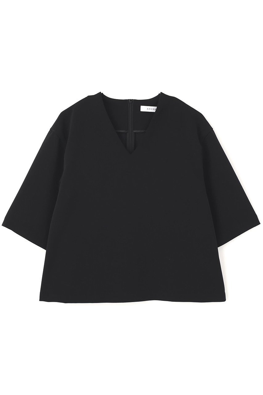 【アドーア/ADORE】のストレッチジョーゼットブラウス インテリア・キッズ・メンズ・レディースファッション・服の通販 founy(ファニー) 　ファッション　Fashion　レディースファッション　Fashion for Women　トップス・カットソー　Cut & Sew Tops　シャツ・ブラウス・オフィスカジュアル　Elegant Blouses & Button-Ups　ショート　Short, Short Length　ジョーゼット　Georgette, Semi-Sheer Fabric　ストレッチ　Stretch, Stretchy Fabric　スリット　Slit, Slit Detail　スリーブ　Sleeve, Long Sleeve / Short Sleeve　ブラック|ID: prp329100004630139 ipo3291000000035808440