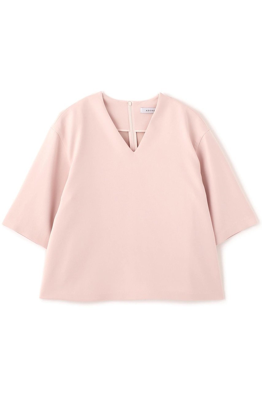 【アドーア/ADORE】のストレッチジョーゼットブラウス インテリア・キッズ・メンズ・レディースファッション・服の通販 founy(ファニー) 　ファッション　Fashion　レディースファッション　Fashion for Women　トップス・カットソー　Cut & Sew Tops　シャツ・ブラウス・オフィスカジュアル　Elegant Blouses & Button-Ups　ショート　Short, Short Length　ジョーゼット　Georgette, Semi-Sheer Fabric　ストレッチ　Stretch, Stretchy Fabric　スリット　Slit, Slit Detail　スリーブ　Sleeve, Long Sleeve / Short Sleeve　ピンク|ID: prp329100004630139 ipo3291000000035808442