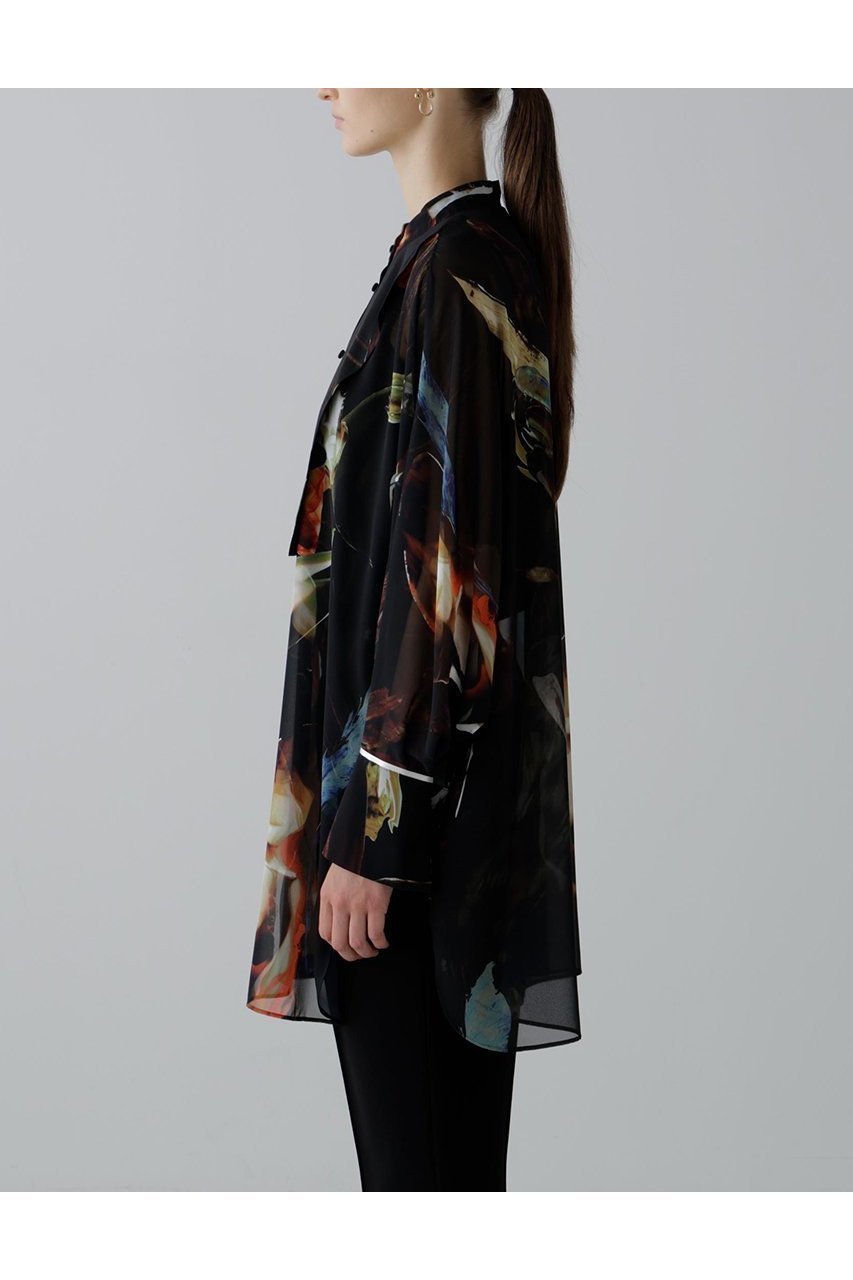 【アドーア/ADORE】のメルティングプリントブラウス 人気、トレンドファッション・服の通販 founy(ファニー) 　ファッション　Fashion　レディースファッション　Fashion for Women　トップス・カットソー　Cut & Sew Tops　シャツ・ブラウス・オフィスカジュアル　Elegant Blouses & Button-Ups　シフォン　Chiffon, Lightweight Fabric　スリット　Slit, Slit Detail　スリーブ　Sleeve, Long Sleeve / Short Sleeve　フラット　Flat, Flat Shoes　プリント　Print, Printed Pattern　モチーフ　Motif, Design Theme　ロング　Long, Long-Length　新作・新入荷　New Arrivals / New In　長袖　Long Sleeve, Full Sleeve　other-5|ID: prp329100004630141 ipo3291000000033299536