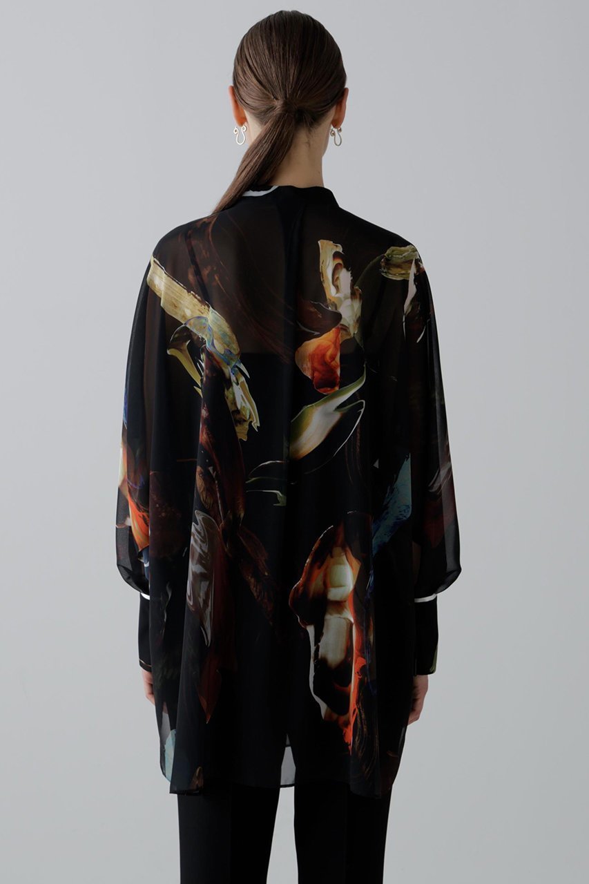 【アドーア/ADORE】のメルティングプリントブラウス 人気、トレンドファッション・服の通販 founy(ファニー) 　ファッション　Fashion　レディースファッション　Fashion for Women　トップス・カットソー　Cut & Sew Tops　シャツ・ブラウス・オフィスカジュアル　Elegant Blouses & Button-Ups　シフォン　Chiffon, Lightweight Fabric　スリット　Slit, Slit Detail　スリーブ　Sleeve, Long Sleeve / Short Sleeve　フラット　Flat, Flat Shoes　プリント　Print, Printed Pattern　モチーフ　Motif, Design Theme　ロング　Long, Long-Length　新作・新入荷　New Arrivals / New In　長袖　Long Sleeve, Full Sleeve　other-6|ID: prp329100004630141 ipo3291000000033299537