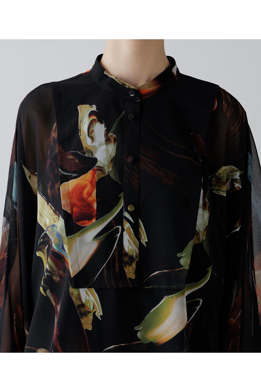 【アドーア/ADORE】のメルティングプリントブラウス 人気、トレンドファッション・服の通販 founy(ファニー) 　ファッション　Fashion　レディースファッション　Fashion for Women　トップス・カットソー　Cut & Sew Tops　シャツ・ブラウス・オフィスカジュアル　Elegant Blouses & Button-Ups　シフォン　Chiffon, Lightweight Fabric　スリット　Slit, Slit Detail　スリーブ　Sleeve, Long Sleeve / Short Sleeve　フラット　Flat, Flat Shoes　プリント　Print, Printed Pattern　モチーフ　Motif, Design Theme　ロング　Long, Long-Length　新作・新入荷　New Arrivals / New In　長袖　Long Sleeve, Full Sleeve　other-7|ID: prp329100004630141 ipo3291000000033299538