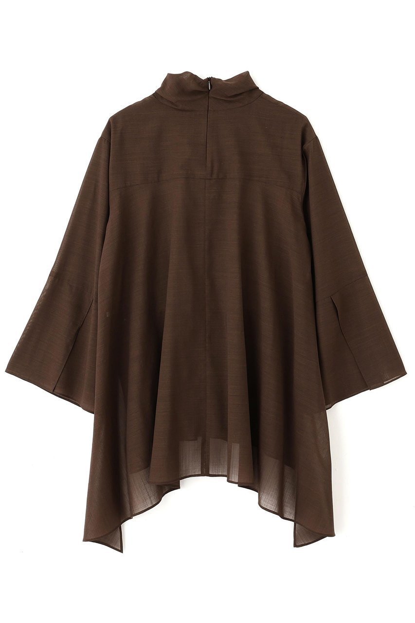 【ル フィル/LE PHIL】のシアーウールハイネックヘムブラウス 人気、トレンドファッション・服の通販 founy(ファニー) 　ファッション　Fashion　レディースファッション　Fashion for Women　トップス・カットソー　Cut & Sew Tops　シャツ・ブラウス・オフィスカジュアル　Elegant Blouses & Button-Ups　クラシカル　Classical, Vintage-Inspired　今季　This Season, Current Season　シンプル　Simple, Minimal　スリーブ　Sleeve, Long Sleeve / Short Sleeve　セットアップ　Set-Up, Coordinated Outfit　チェック　Check, Plaid, Tartan　ドレープ　Drape, Draping Fabric　ハイネック　High Neck, Mock Neck　ビッグ　Big, Oversized　ヘムライン　Hemline, Bottom Cut　ボトム　Bottoms, Lower Wear　ロング　Long, Long-Length　other-2|ID: prp329100004630146 ipo3291000000033299576