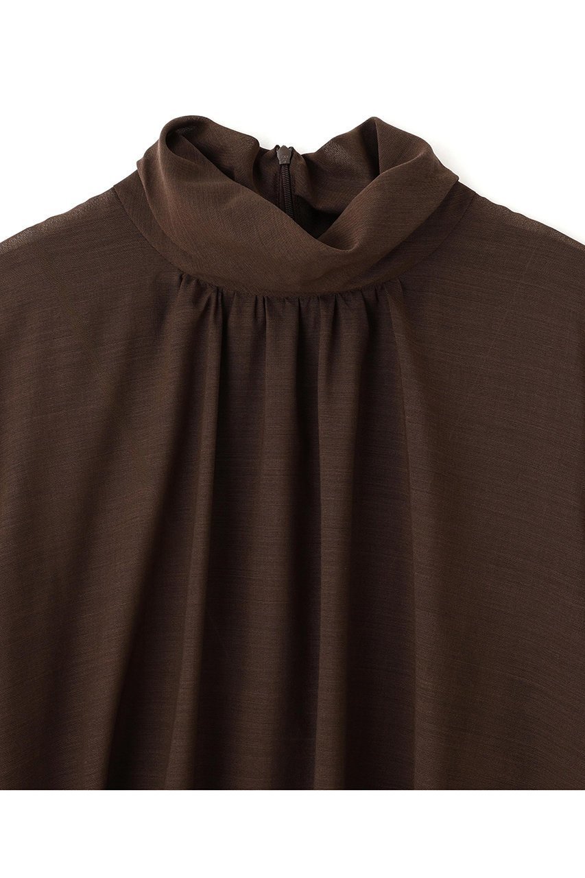 【ル フィル/LE PHIL】のシアーウールハイネックヘムブラウス 人気、トレンドファッション・服の通販 founy(ファニー) 　ファッション　Fashion　レディースファッション　Fashion for Women　トップス・カットソー　Cut & Sew Tops　シャツ・ブラウス・オフィスカジュアル　Elegant Blouses & Button-Ups　クラシカル　Classical, Vintage-Inspired　今季　This Season, Current Season　シンプル　Simple, Minimal　スリーブ　Sleeve, Long Sleeve / Short Sleeve　セットアップ　Set-Up, Coordinated Outfit　チェック　Check, Plaid, Tartan　ドレープ　Drape, Draping Fabric　ハイネック　High Neck, Mock Neck　ビッグ　Big, Oversized　ヘムライン　Hemline, Bottom Cut　ボトム　Bottoms, Lower Wear　ロング　Long, Long-Length　other-3|ID: prp329100004630146 ipo3291000000033299577