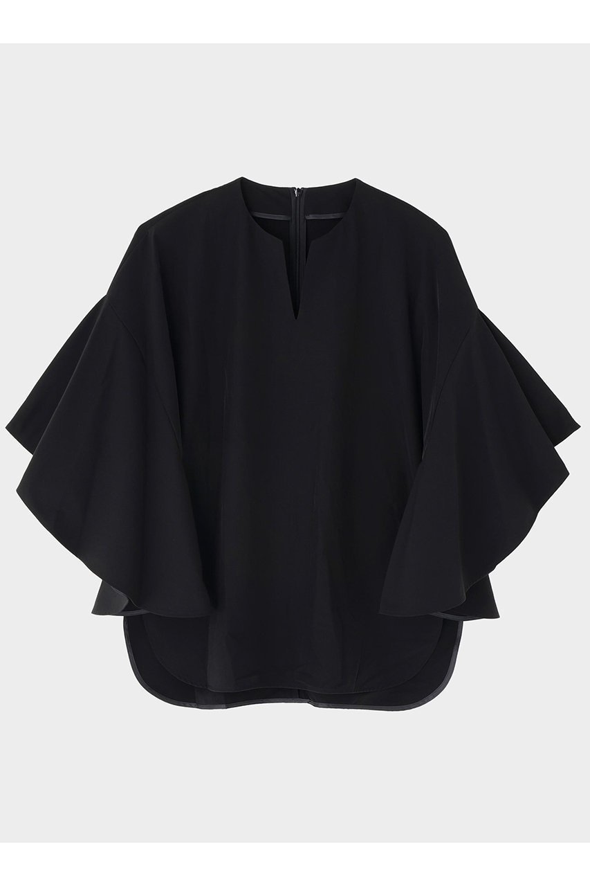 【ル フィル/LE PHIL】のナイロンストレッチフレアブラウス インテリア・キッズ・メンズ・レディースファッション・服の通販 founy(ファニー) 　ファッション　Fashion　レディースファッション　Fashion for Women　トップス・カットソー　Cut & Sew Tops　シャツ・ブラウス・オフィスカジュアル　Elegant Blouses & Button-Ups　ショート　Short, Short Length　スタンダード　Standard, Basic　ストレッチ　Stretch, Stretchy Fabric　スリーブ　Sleeve, Long Sleeve / Short Sleeve　フレア　Flare, Flared　ボトム　Bottoms, Lower Wear　ブラック|ID: prp329100004630149 ipo3291000000033985032