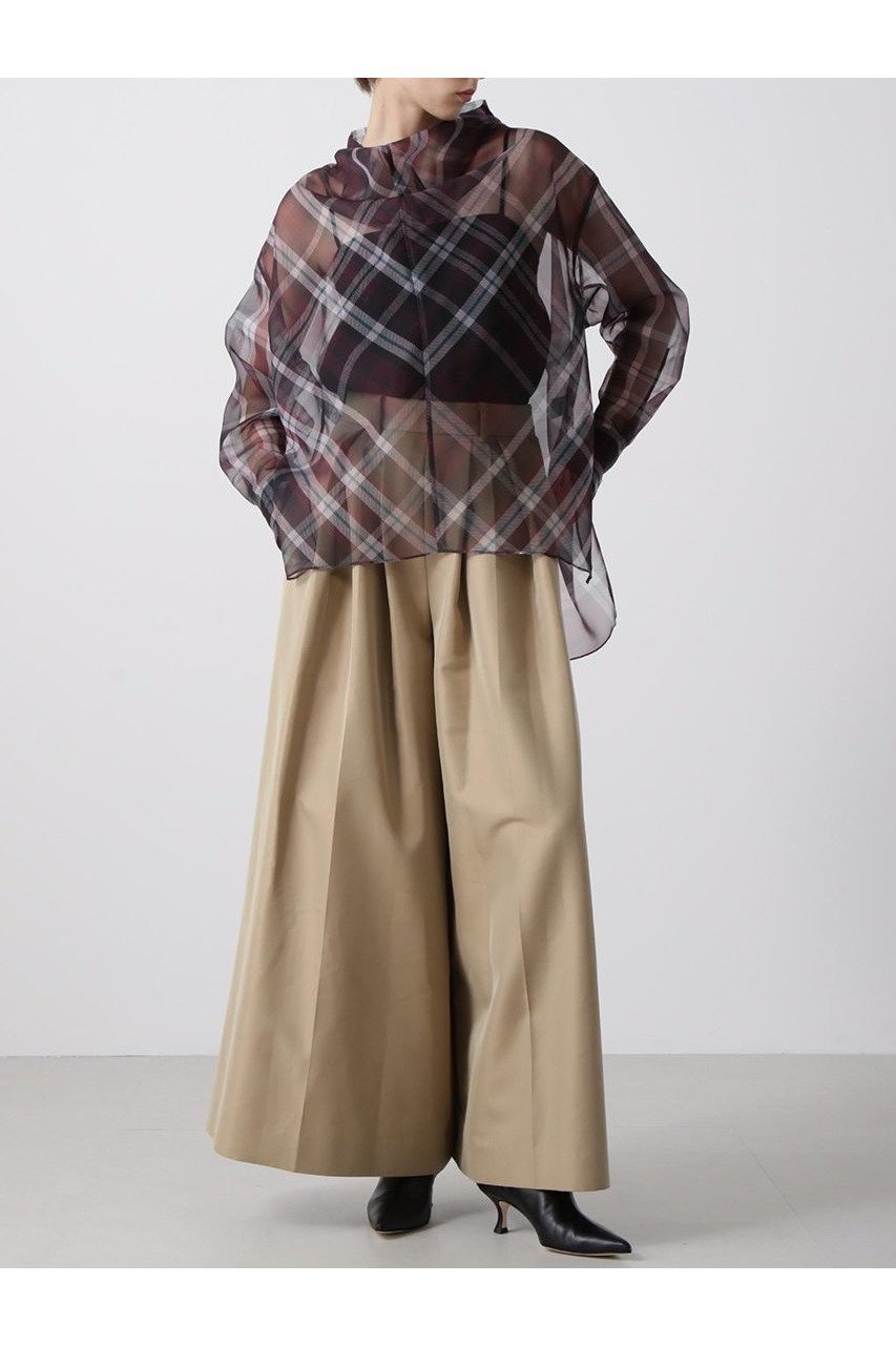 【ヒューエルミュージアム/hueLe Museum】の【hLM】シアーチェックブラウス 人気、トレンドファッション・服の通販 founy(ファニー) 　ファッション　Fashion　レディースファッション　Fashion for Women　トップス・カットソー　Cut & Sew Tops　シャツ・ブラウス・オフィスカジュアル　Elegant Blouses & Button-Ups　おすすめ　Recommended / Our Picks　インナー　Innerwear　オーガンジー　Organza Fabric　クラシック　Classic, Timeless Style　ジャケット　Jacket, Outerwear　スリーブ　Sleeve, Long Sleeve / Short Sleeve　チェック　Check, Plaid, Tartan　ドレープ　Drape, Draping Fabric　ロング　Long, Long-Length　定番　Standard, Basic Item　新作・新入荷　New Arrivals / New In　other-2|ID: prp329100004630150 ipo3291000000033299607