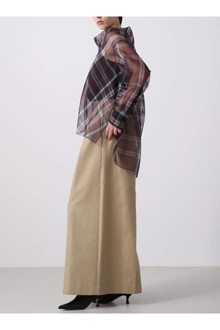 【ヒューエルミュージアム/hueLe Museum】の【hLM】シアーチェックブラウス 人気、トレンドファッション・服の通販 founy(ファニー) 　ファッション　Fashion　レディースファッション　Fashion for Women　トップス・カットソー　Cut & Sew Tops　シャツ・ブラウス・オフィスカジュアル　Elegant Blouses & Button-Ups　おすすめ　Recommended / Our Picks　インナー　Innerwear　オーガンジー　Organza Fabric　クラシック　Classic, Timeless Style　ジャケット　Jacket, Outerwear　スリーブ　Sleeve, Long Sleeve / Short Sleeve　チェック　Check, Plaid, Tartan　ドレープ　Drape, Draping Fabric　ロング　Long, Long-Length　定番　Standard, Basic Item　新作・新入荷　New Arrivals / New In　other-3|ID: prp329100004630150 ipo3291000000033299608