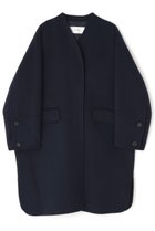 【アドーア/ADORE】のソリッドウールリバーノーカラーコート ネイビー|ID:prp329100004630153