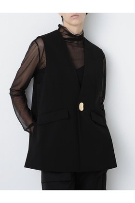 【ヒューエルミュージアム/hueLe Museum】の【STUMBLY】Metal Button Gilet 人気、トレンドファッション・服の通販 founy(ファニー) ファッション Fashion レディースファッション Fashion for Women アウター Coat / Outerwear Collection レディースジャケット・軽アウター Jackets おすすめ Recommended / Our Picks コンパクト Compact, Small Size ジャケット Jacket, Outerwear ストレッチ Stretch, Stretchy Fabric スリット Slit, Slit Detail セットアップ Set-Up, Coordinated Outfit ドレープ Drape, Draping Fabric フロント Front, Front Design メタル Metal, Metal Parts 新作・新入荷 New Arrivals / New In |ID:prp329100004630155