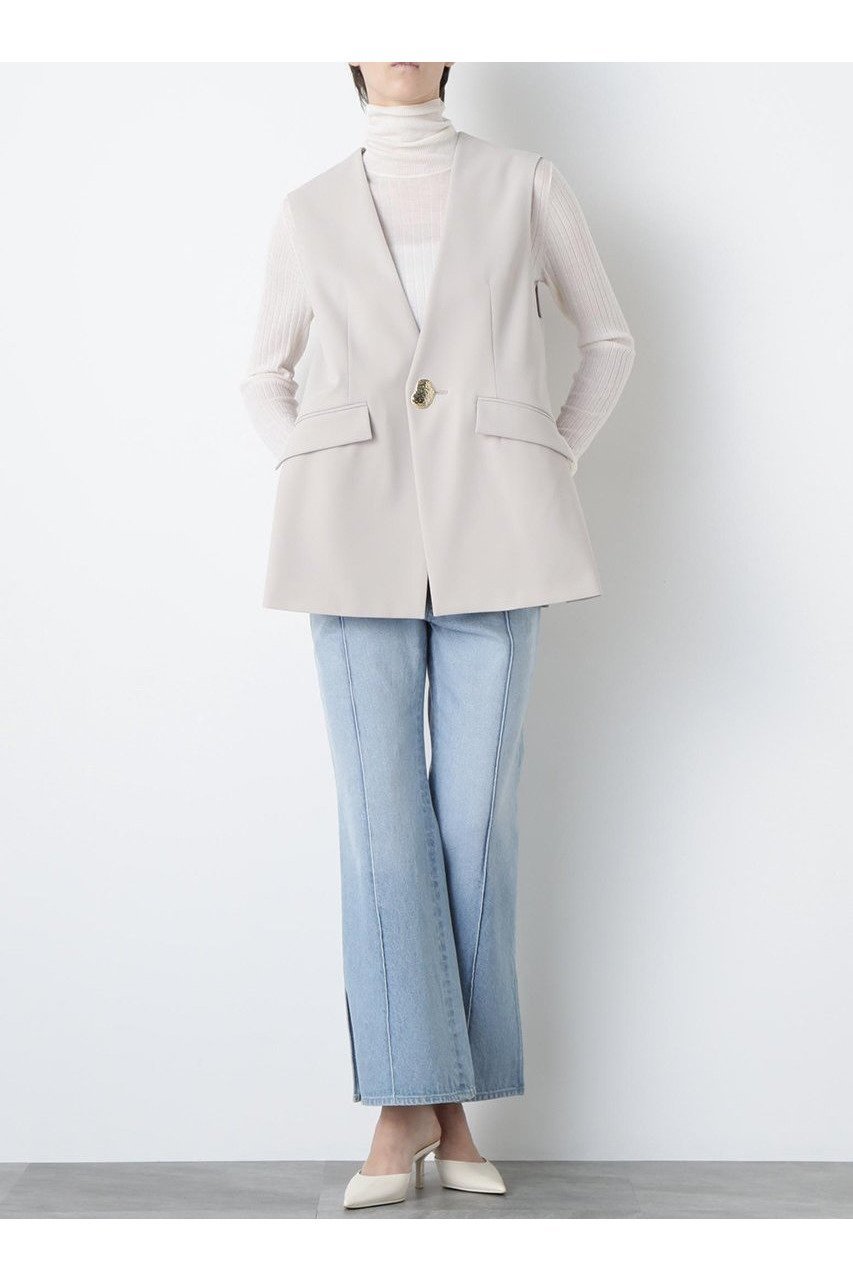 【ヒューエルミュージアム/hueLe Museum】の【STUMBLY】Metal Button Gilet 人気、トレンドファッション・服の通販 founy(ファニー) 　ファッション　Fashion　レディースファッション　Fashion for Women　アウター　Coat / Outerwear Collection　レディースジャケット・軽アウター　Jackets　おすすめ　Recommended / Our Picks　コンパクト　Compact, Small Size　ジャケット　Jacket, Outerwear　ストレッチ　Stretch, Stretchy Fabric　スリット　Slit, Slit Detail　セットアップ　Set-Up, Coordinated Outfit　ドレープ　Drape, Draping Fabric　フロント　Front, Front Design　メタル　Metal, Metal Parts　新作・新入荷　New Arrivals / New In　other-3|ID: prp329100004630155 ipo3291000000033299649