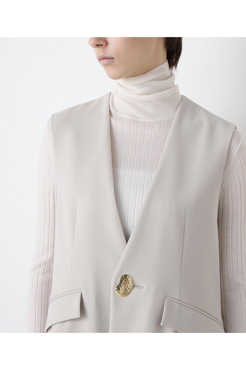 【ヒューエルミュージアム/hueLe Museum】の【STUMBLY】Metal Button Gilet 人気、トレンドファッション・服の通販 founy(ファニー) 　ファッション　Fashion　レディースファッション　Fashion for Women　アウター　Coat / Outerwear Collection　レディースジャケット・軽アウター　Jackets　おすすめ　Recommended / Our Picks　コンパクト　Compact, Small Size　ジャケット　Jacket, Outerwear　ストレッチ　Stretch, Stretchy Fabric　スリット　Slit, Slit Detail　セットアップ　Set-Up, Coordinated Outfit　ドレープ　Drape, Draping Fabric　フロント　Front, Front Design　メタル　Metal, Metal Parts　新作・新入荷　New Arrivals / New In　other-6|ID: prp329100004630155 ipo3291000000033299652
