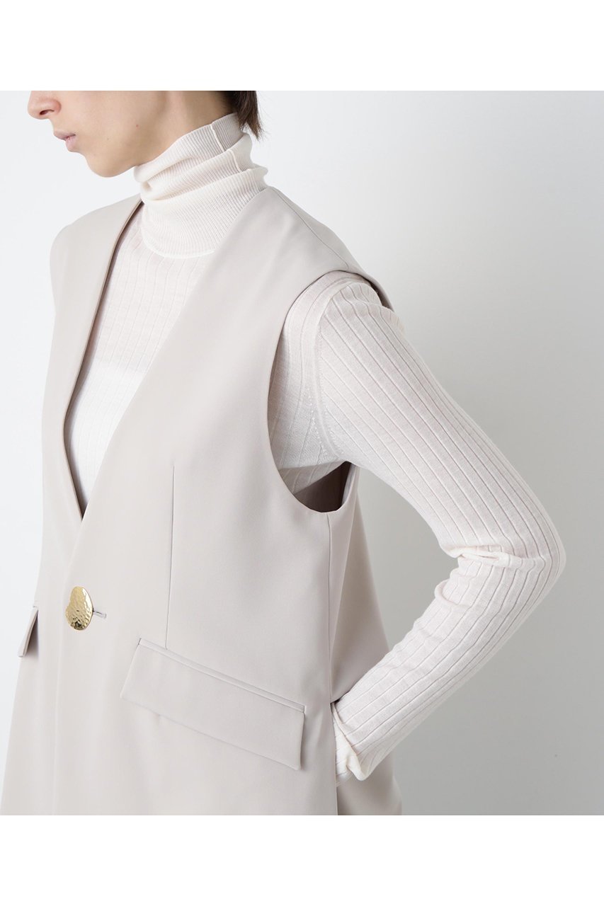 【ヒューエルミュージアム/hueLe Museum】の【STUMBLY】Metal Button Gilet 人気、トレンドファッション・服の通販 founy(ファニー) 　ファッション　Fashion　レディースファッション　Fashion for Women　アウター　Coat / Outerwear Collection　レディースジャケット・軽アウター　Jackets　おすすめ　Recommended / Our Picks　コンパクト　Compact, Small Size　ジャケット　Jacket, Outerwear　ストレッチ　Stretch, Stretchy Fabric　スリット　Slit, Slit Detail　セットアップ　Set-Up, Coordinated Outfit　ドレープ　Drape, Draping Fabric　フロント　Front, Front Design　メタル　Metal, Metal Parts　新作・新入荷　New Arrivals / New In　other-7|ID: prp329100004630155 ipo3291000000033299653