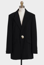 【ヒューエルミュージアム/hueLe Museum】の【STUMBLY】Belted Metal Button Jacket ブラック|ID:prp329100004630156