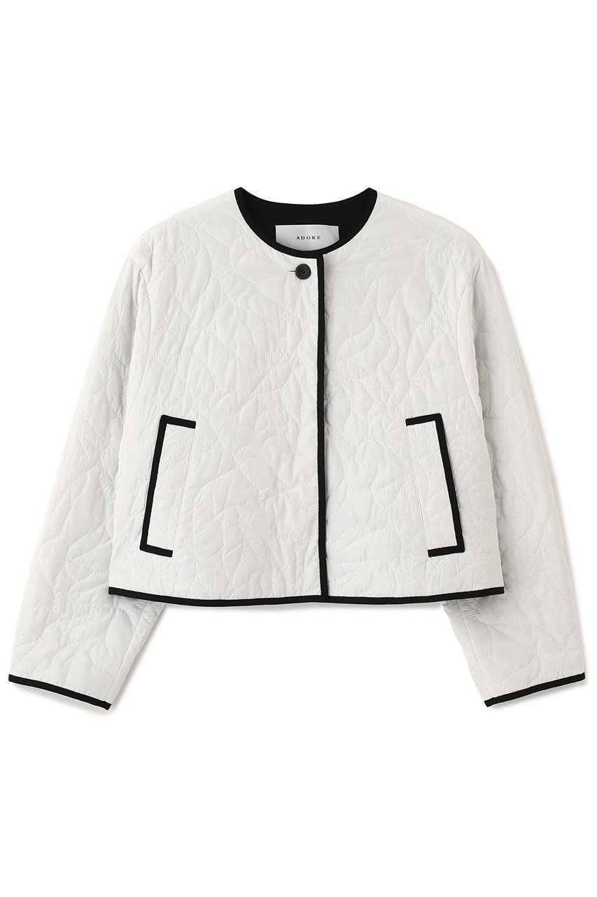 【アドーア/ADORE】のグラフィティキルティングジャケット 人気、トレンドファッション・服の通販 founy(ファニー) 　ファッション　Fashion　レディースファッション　Fashion for Women　アウター　Coat / Outerwear Collection　レディースジャケット・軽アウター　Jackets　おすすめ　Recommended / Our Picks　キルティング　Quilted, Quilting　グログラン　Grosgrain, Grosgrain Ribbon　ショート　Short, Short Length　ジャケット　Jacket, Outerwear　セットアップ　Set-Up, Coordinated Outfit　タフタ　Taffeta, Structured Fabric　パイピング　Piping, Trim Design　ブルゾン　Blouson, Bomber Jacket　 other-1|ID: prp329100004630159 ipo3291000000033299678